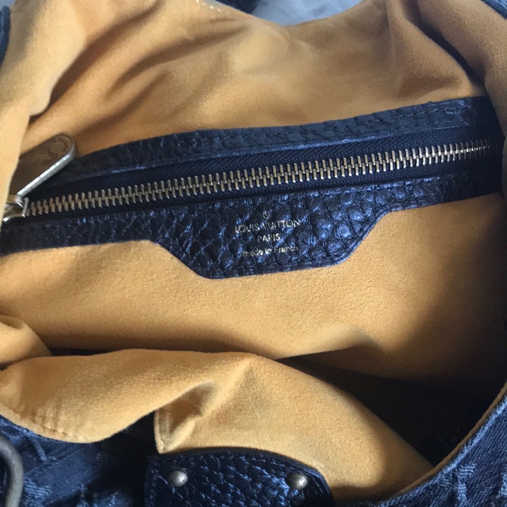 💎✨ DENIM ✨💎 LOUIS VUITTON X-LARGE HOBO MAHINA - Picture 4 of 16